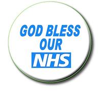 " GOD BLESS OUR NHS" - SHOWING NHS GRATITUDE DURING CORONAVIRUS/COVID-19Coronavirus/Covid-19 Crisis - KEEP YOUR DISTANCE - 55 MM/2.2" DIAMETER BUTTON BADGE