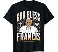 God Bless Pope Francis Christian Catholic Kids Womens Mens T Shirt 14-15 Black