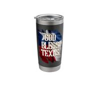 GOD Bless Texas Torn and Tattered Flag Stainless Steel Insulated Tumbler