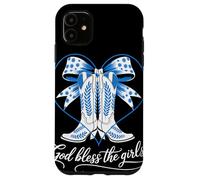 God Bless The Girls Western Cowgirl Boots Heart Bow Country Case for iPhone 11