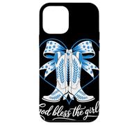 God Bless The Girls Western Cowgirl Boots Heart Bow Country Case for iPhone 12 mini