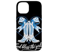 God Bless The Girls Western Cowgirl Boots Heart Bow Country Case for iPhone 14