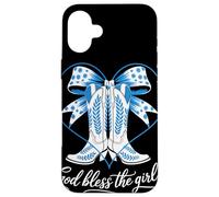 God Bless The Girls Western Cowgirl Boots Heart Bow Country Case for iPhone 16 Plus