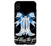 God Bless The Girls Western Cowgirl Boots Heart Bow Country Case for iPhone XS Max