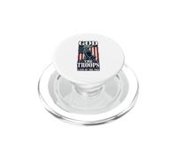 God Bless The Troops Land Of The Free Patriotic PopSockets PopGrip for MagSafe