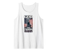God Bless The Troops Land of The Free Patriotic Tank Top