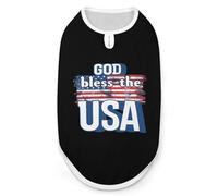 God Bless The U.S.A. Dog and Cat Clothes Summer T-Shirt Graphic Vest Sleeveless Pet Tank Top