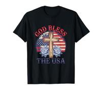 God Bless The USA Flag Holy Cross 4th of July T-Shirt