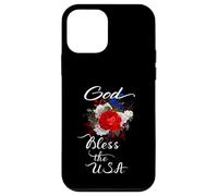 God Bless The USA Patriotic Christian Pretty Floral Swag Case for iPhone 12 mini