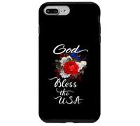 God Bless The USA Patriotic Christian Pretty Floral Swag Case for iPhone 7 Plus/8 Plus