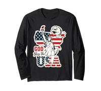 God Bless the USA Shirt Statue of Liberty Eagle Patriotic Long Sleeve T-Shirt