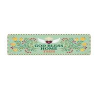 God Bless This Home Signage Floral Cross Tulip Vine Metal Tin Sign
