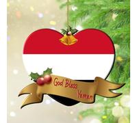 God Bless Yemen Hanging Ornaments Country Flag Patriotic Christmas Ornaments Keepsake Christmas Tree Decorations Rustic Acrylic Ornament Pendant for Neighbor Friends