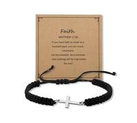 God Bless You Gifts for Women Men Faith Cross Bracelet Communion Confirmation Christening Baptism Gift for Godson Goddaughter, S, Zinc, no gemstone