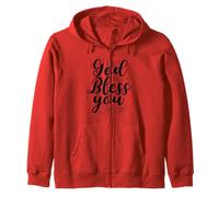 God Bless You Inspirational Christian Zip Hoodie