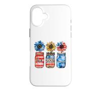 God Blessed America US Flag - Patriotic USA - Flowers Case for iPhone 16 Plus