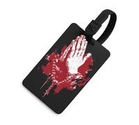 God Blessed Praying Hands Luggage Tag for Suitcase Bag Identifiers Name Card Holder Travel Accessories