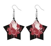 God Blessed Praying Hands Womens Wooden Dangle Earrings for Adults Drop Pendant Trendy Jewelry