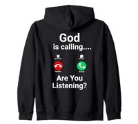 God Calling Are You Listening Catholic Zip Hoodie