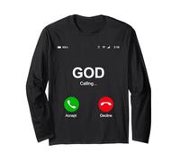 God Calling Funny God Phone Christian Church Mens Women Kids Long Sleeve T-Shirt