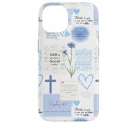 God Christian Jesus Saves Bible Verse Collage Blue Aesthetic Case for iPhone 14