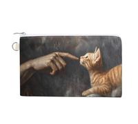 God Created Cats Canvas Coin Purse Wallet Portable Change Pouch Mini Organizer Bag