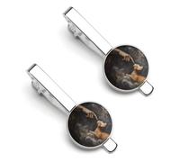 God Created Cats Men's Tie Clips Necktie Bar Pin Formal Business Suit Accessories 2-Pack