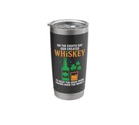 God Created Whiskey Irish Drink Lover Funny St Patricks Day Stainless Steel Insulated Tumbler