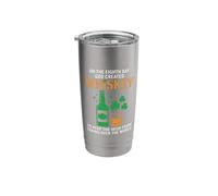 God Created Whiskey Irish Drink Lover Funny St Patricks Day Stainless Steel Insulated Tumbler