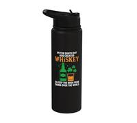 God Created Whiskey Irish Drink Lover Funny St Patricks Day Stainless Steel Insulated Water Bottle