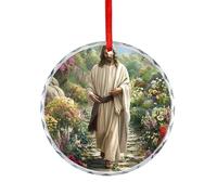 God Decorative Hanging Glass Ornaments Christmas Tree Decorations Indoor Home Pendant Gifts 1PCS