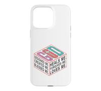 GOD Designed Created Blessed Heals Forgives Me Case for iPhone 15 Pro Max