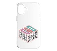 GOD Designed Created Blessed Heals Forgives Me Case for iPhone 16 Plus