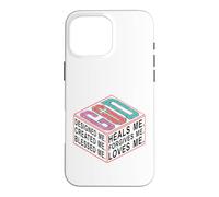 GOD Designed Created Blessed Heals Forgives Me Case for iPhone 16 Pro Max
