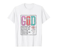 GOD Designed Me Created Me Blessed Faith Design T-Shirt