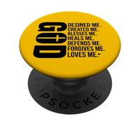GOD Designed Me Created Me Blesses Me Forgives Me Christian PopSockets Adhesive PopGrip
