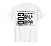 God Designed me. Created me. Blesses me. Heals me. Value Graphic T-Shirt, Men, White, L