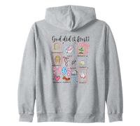 God Did It First 6:7 Bible Verse Christian Faith Design Zip Hoodie