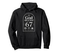 God Did It First 67 Christian Humor Bible Verse Faith Pullover Hoodie