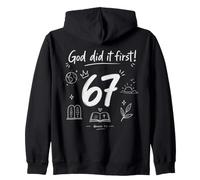 God Did It First Genesis Christian Faith Bible Verse 67 Zip Hoodie