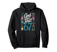 God Did It First Religious Message for Faithful Followers Pullover Hoodie, Adult Unisex, Black, Medium