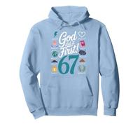 God Did It First Religious Message for Faithful Followers Pullover Hoodie, Adult Unisex, Dusty Blue, XX-Large