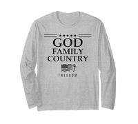 God Family Country Freedom Sign US Flag Make Heaven Crowded Long Sleeve T-Shirt