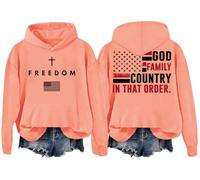 God Family Country In That Order Hoodie, Freedom Hoodie, God Family Country In That Order Sweatshirt Orange