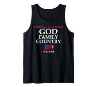 God Family Country US Flag Christian Saying Freedom Jesus Tank Top