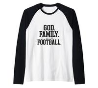 God Family Football Raglan Baseball Tee
