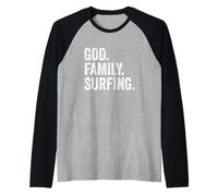 God Family Surfing Raglan Baseball Tee