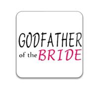 God Father of The Bride Pack of 10 Square Stickers - 55mm x 55mm