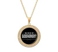 God Father Women's Necklaces Round Alloy Pendant Necklace Minimalist Jewelry