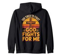 God Fights For Me Gospel Faith Bible Verse Christian Zip Hoodie